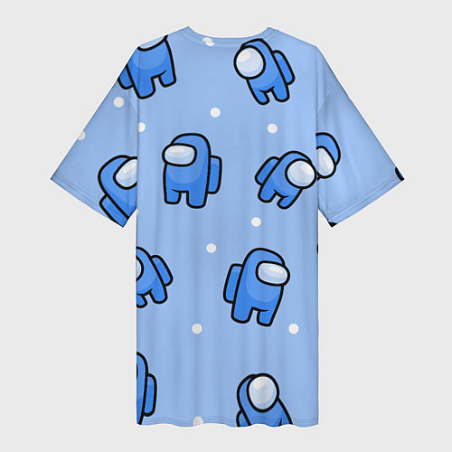 Женская длинная футболка Among Us - Синий цвет / 3D-принт – фото 2
