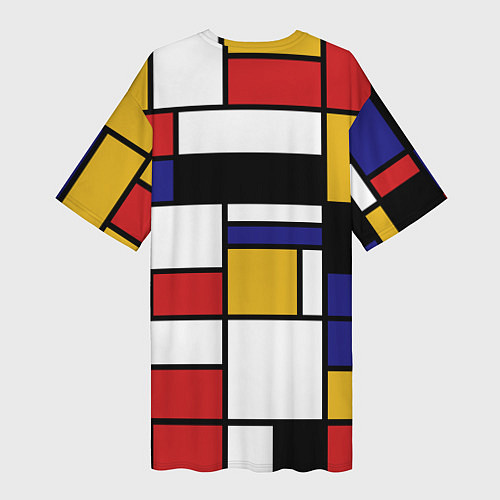 Женская длинная футболка Color blocking / 3D-принт – фото 2