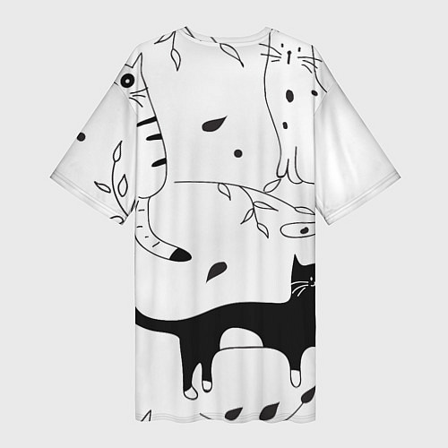 Женская длинная футболка Кис-Кис / 3D-принт – фото 2