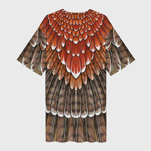 Женская длинная футболка Оперение: орел / 3D-принт – фото 2