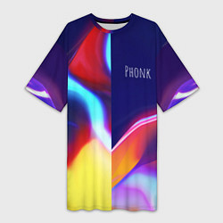 Женская длинная футболка Phonk Neon
