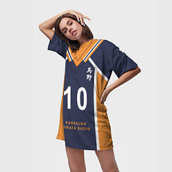 Футболка женская длинная Волейбол!! ФОРМА ХИНАТЫ, цвет: 3D-принт — фото 2