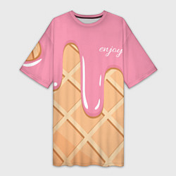 Женская длинная футболка Мороженое Рожок
