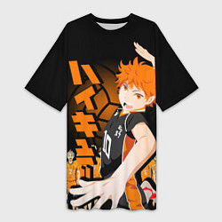 Футболка женская длинная ВОЛЕЙБОЛ!! HAIKYUU!!, цвет: 3D-принт