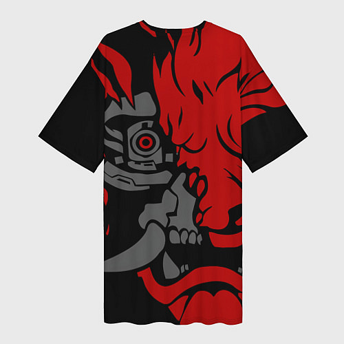 Женская длинная футболка CyberPunk 2077 SAMURAI KEANU / 3D-принт – фото 2