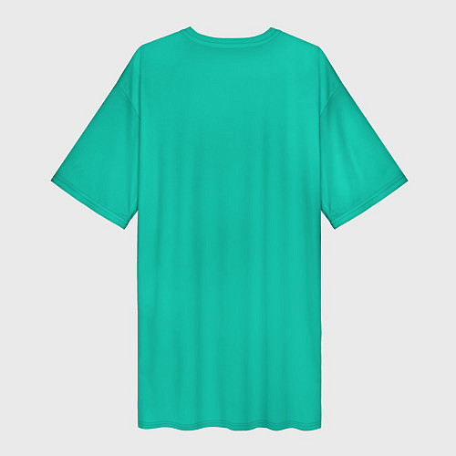 Женская длинная футболка Бискайский зеленый без рисунка / 3D-принт – фото 2