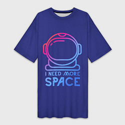 Футболка женская длинная Космонавт, цвет: 3D-принт