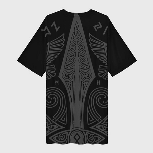 Женская длинная футболка Кельтские ястребы / 3D-принт – фото 2