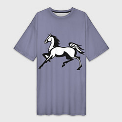 Женская длинная футболка Дикая лошадь