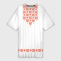 Женская длинная футболка Белорусская вышиванка