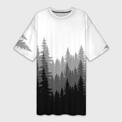 Женская длинная футболка Темный Лес