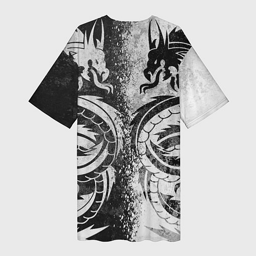 Женская длинная футболка ДРАКОНЫ DRAGONS / 3D-принт – фото 2