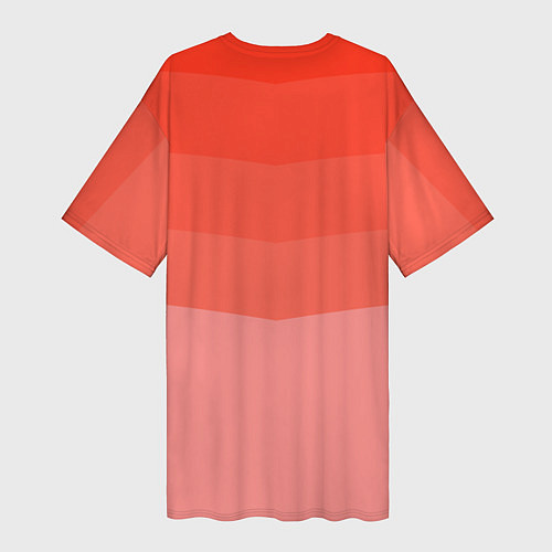 Женская длинная футболка Персиковый Градиент / 3D-принт – фото 2