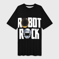 Женская длинная футболка Robot Rock