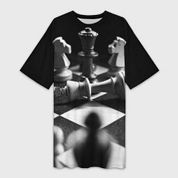 Женская длинная футболка Шахматы