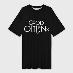 Женская длинная футболка GOOD OMENS БЛАГИЕ ЗНАМЕНИЯ КРЫЛЬЯ