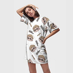 Футболка женская длинная Нанами Кенто Магическая битва, цвет: 3D-принт — фото 2