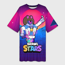 Женская длинная футболка STU DISCO СТУ Brawl Stars
