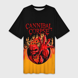 Футболка женская длинная Cannibal Corpse Труп Каннибала Z, цвет: 3D-принт
