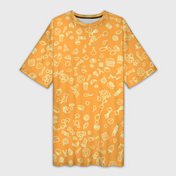 Женская длинная футболка Оранжевая еда