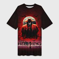 Футболка женская длинная HELLSING $$$, цвет: 3D-принт