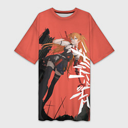 Женская длинная футболка Evangelion Asuka Langley