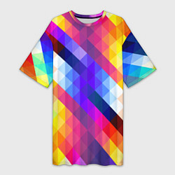 Женская длинная футболка Пиксельная радуга