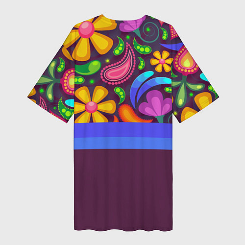 Женская длинная футболка Мультяшные Цветы / 3D-принт – фото 2