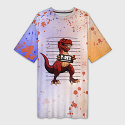Женская длинная футболка Динозавр Преступник Z