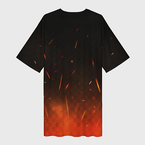Женская длинная футболка Valheim викинг в огне / 3D-принт – фото 2