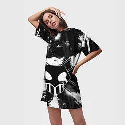 Футболка женская длинная БЛИЧ ШИНИГАМИ ЛОГО НА СПИНЕ, цвет: 3D-принт — фото 2