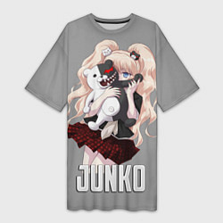 Футболка женская длинная MONOKUMA JUNKO, цвет: 3D-принт