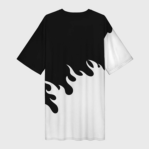 Женская длинная футболка BLEACH FIRE БЛИЧ ОГОНЬ / 3D-принт – фото 2