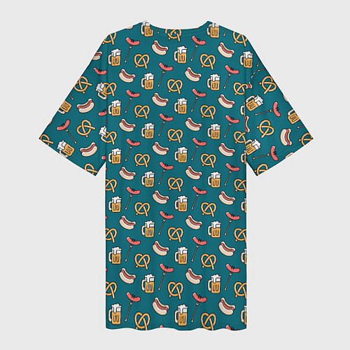 Женская длинная футболка Узор для Октоберфеста / 3D-принт – фото 2