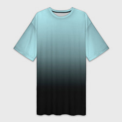 Женская длинная футболка Black and Blue gradient