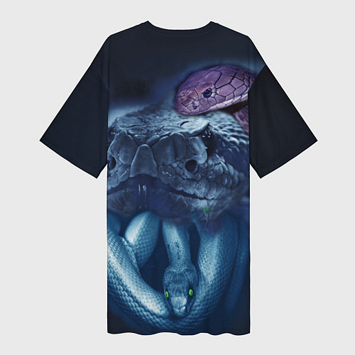 Женская длинная футболка Мифические змеи / 3D-принт – фото 2