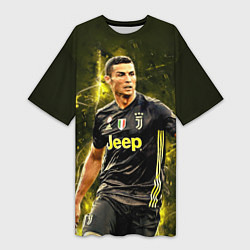 Женская длинная футболка Cristiano Ronaldo Juventus