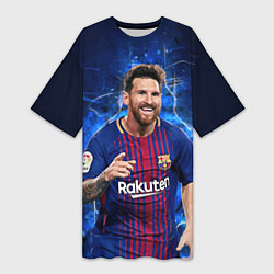 Женская длинная футболка Лионель Месси Барселона 10