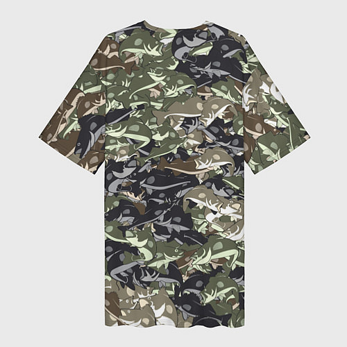 Женская длинная футболка Камуфляж для рыбака / 3D-принт – фото 2