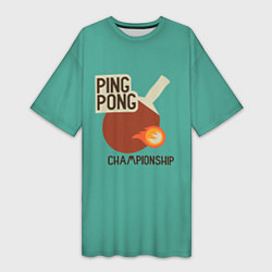Футболка женская длинная Ping-pong, цвет: 3D-принт