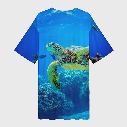 Женская длинная футболка Морская черепаха / 3D-принт – фото 2