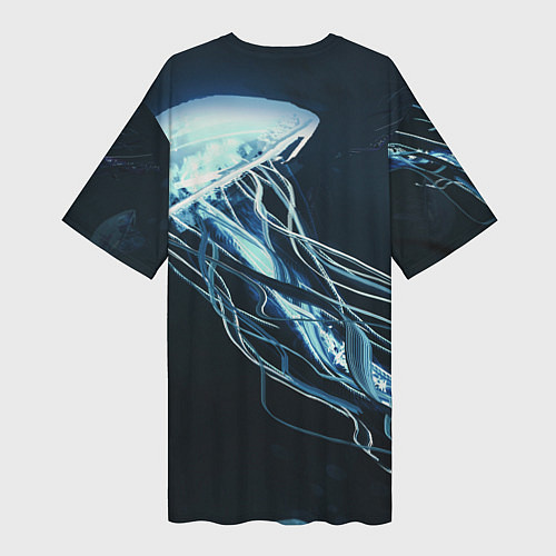 Женская длинная футболка Рисунок медуза / 3D-принт – фото 2