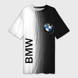 Женская длинная футболка Black and White BMW