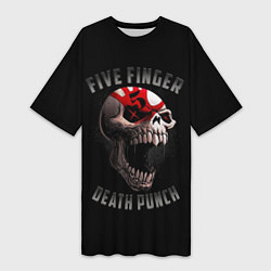 Футболка женская длинная Five Finger Death Punch 5FDP, цвет: 3D-принт