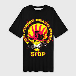 Футболка женская длинная Five Finger Death Punch FFDP, цвет: 3D-принт