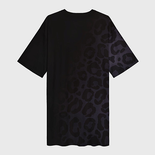 Женская длинная футболка Леопард / 3D-принт – фото 2