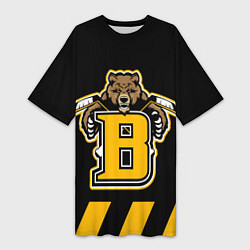 Футболка женская длинная BOSTON BRUINS, цвет: 3D-принт