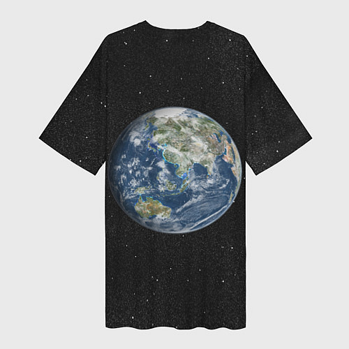 Женская длинная футболка ПланеТа ЗемЛя / 3D-принт – фото 2