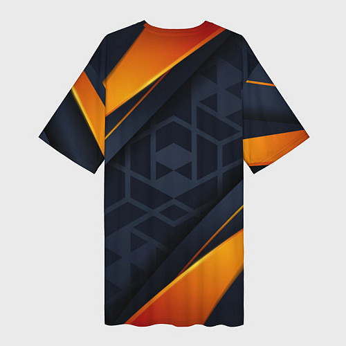 Женская длинная футболка BLACK ORANGE / 3D-принт – фото 2