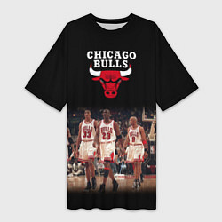 Футболка женская длинная CHICAGO BULLS 3, цвет: 3D-принт